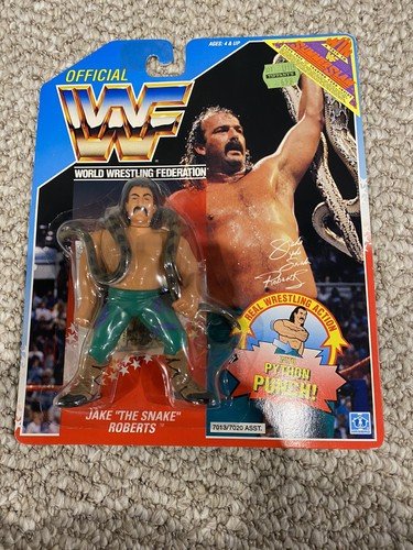 JAKE THE SNAKE ROBERTS W/ COLLECTOR CARD  WWF HASB...