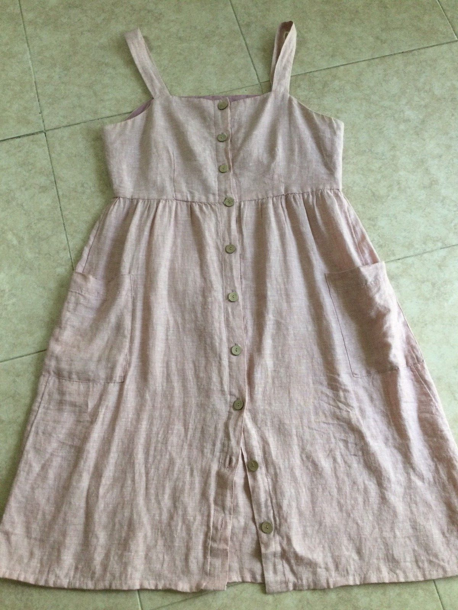 NWT Women 100% Linen Rachel Zoe 100% Linen Strap Dress Pale Pink Size 12 |  eBay