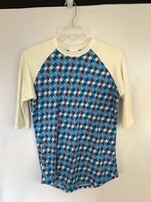 LuLaRoe Sloan Jersey Knit 3/4 Sleeve Unisex Shirt Bomb Pop Print Kids Sz 14