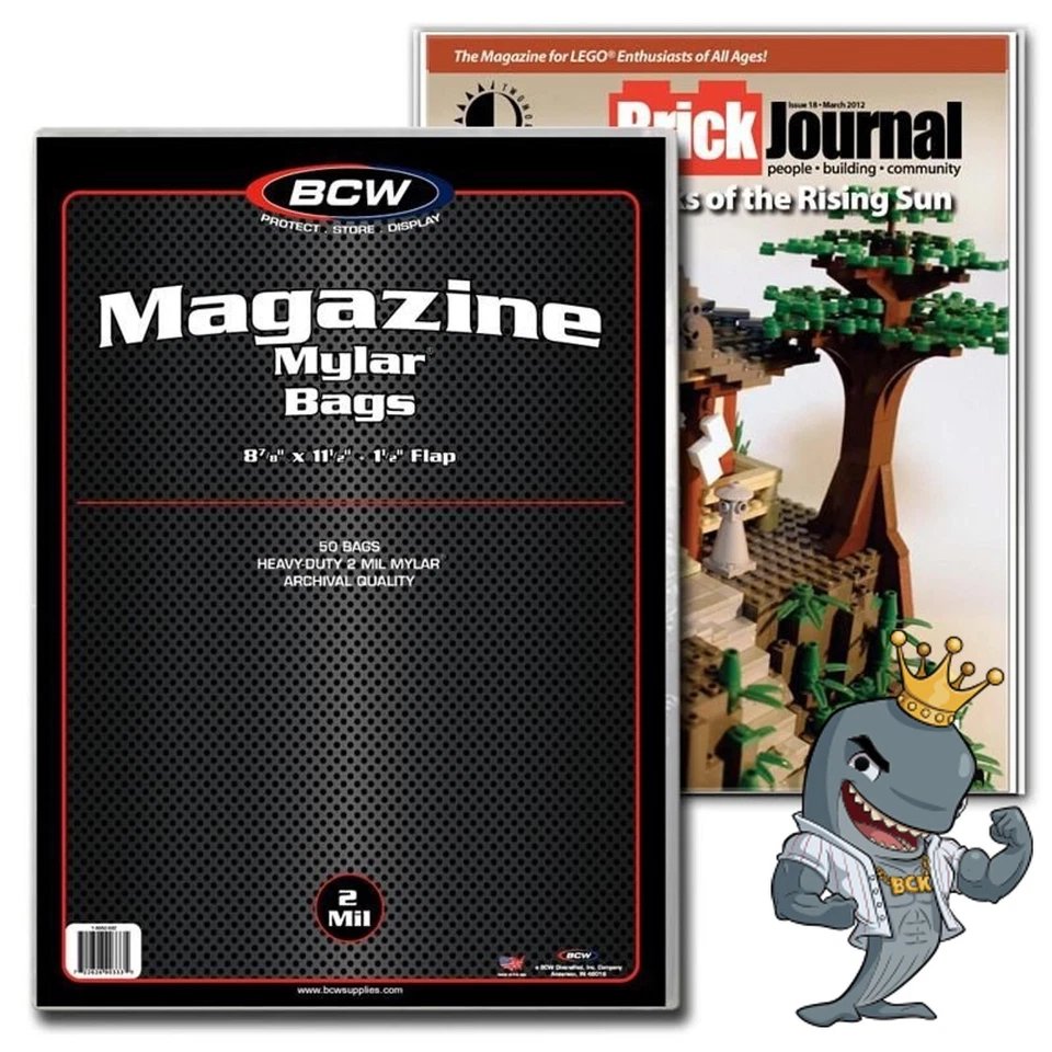 BCW Magazin Mylar Beutel 50ct Packung KOSTENLOSER VERSAND - Bild 1 von 1