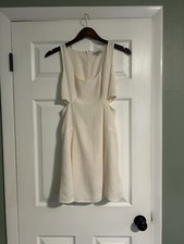 Women’s Guess Cocktail Lined Mini Dress Cream Ivory Size XS Side Cut Out