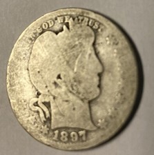 (I2) 1897 O 25C BARBER SILVER QUARTER DOLLAR COIN KEY DATE Nice Filler