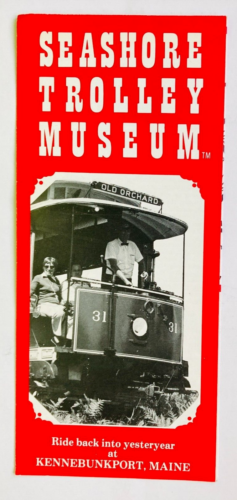 Folleto de viaje vintage de Kennebunkport Maine Seashore Trolley Museum - Imagen 1 de 4