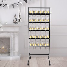 5-Tier Champagne Wall Holder For Party 40 Glasses Movable Wine Glass Steel Rack