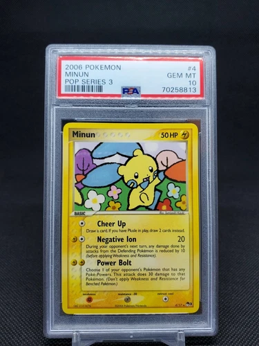 2006 Minun 4/17 Pop Series 3 PSA 10 GEM MT Pokemon TCG