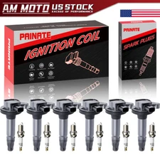 6X OEM Ignition Coils & Iridium Spark Plugs for Ford Lincoln 3.5L 3.7L V6 UF553