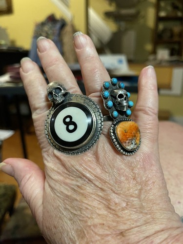 Very Cool Sterling & 8 Ball Ring Signed ASL /.925 Free Shipping! - Picture 6 of 7