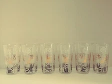 Vintage Hazel Atlas Mid Century Modern Nautical Juice Glasses Set of 6