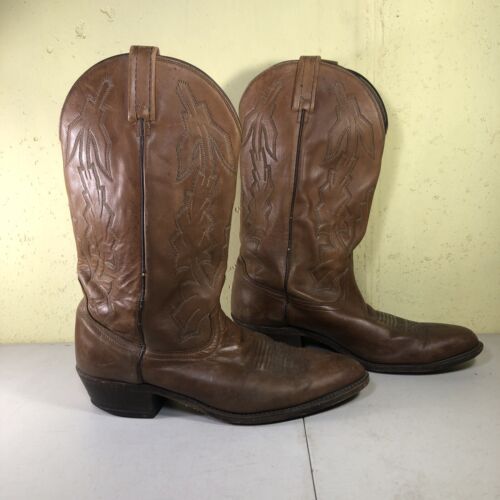 MENS DAN POST EL PASO P2551 MARLBORO BROWN LEATHER COWBOY WESTERN BOOTS 10.5 EW - Picture 4 of 12