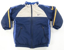 Rare Vintage NIKE Color Block Swoosh Fleece Reversible Jacket 2000s Blue Youth 7