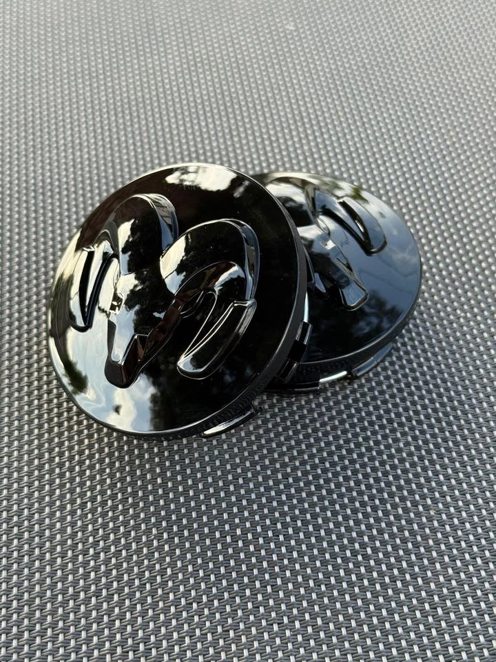 Tapas centrales Dodge 4x negro brillante 63 mm/2,48 pulgadas Dakota 1500 Durango calibre Ram Foto 4 de 4