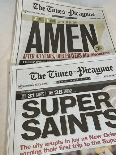 New Orleans Saints Super Bowl Times Picayune NFC Champions - Foto 13 di 24