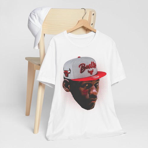 Michael Jordan NBA Graphic Tee Retro Unisex T-Shirt Chicago Bulls Big Face 90s - Bild 11 von 13