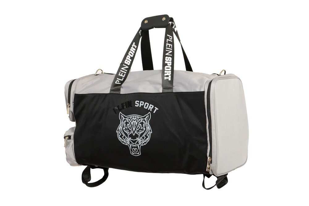 Plein Sport Men's Logo Print Large Travel Gym Duffle Backpack Bag