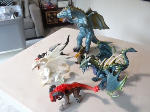 LOT OF 6 - VINTAGE 12” Dragon Toy Figure Softshell Toy Major Trading Company Z#5 - Picture 2 of 7