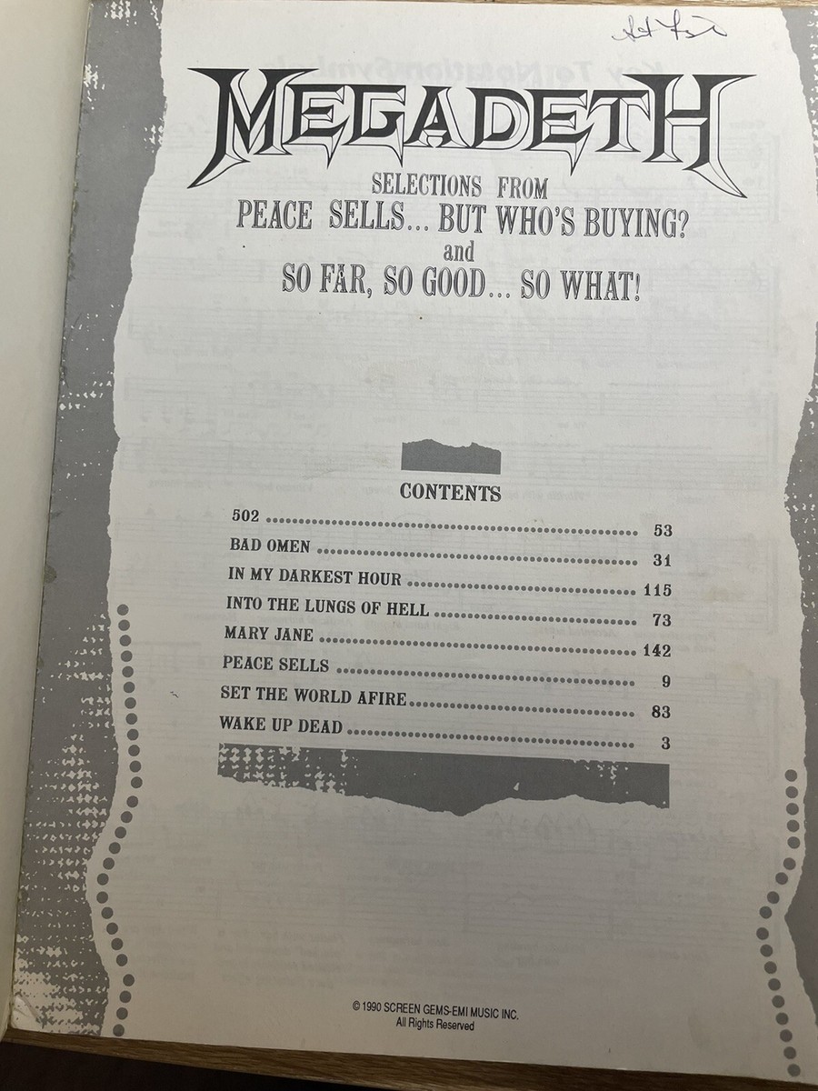 Megadeth Selections from Peace Sells and So Far, So Good Guitar