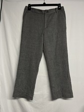 Chaps Gray Black Stripe 100% Wool 100% Polyester Pants Fully Lined Size 12