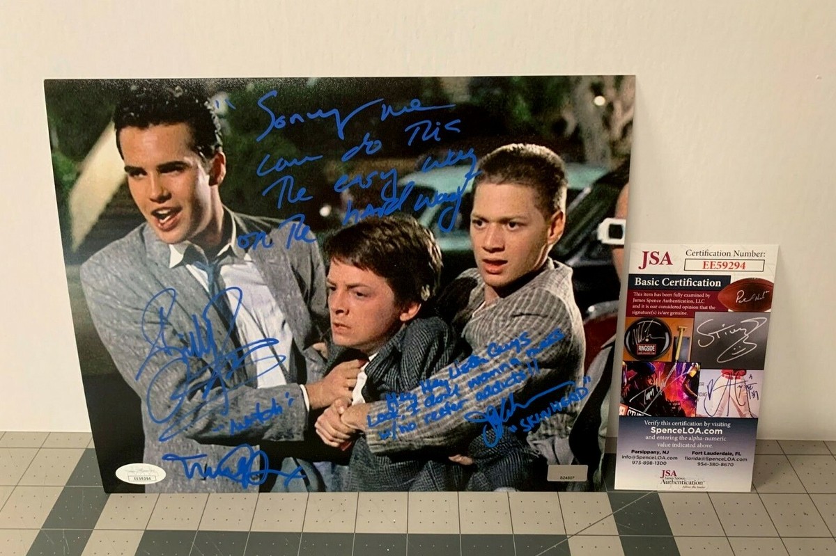 BTTF Autographed 8x10 Photo of Michael J Fox JJ Cohen B Zane W/JSA