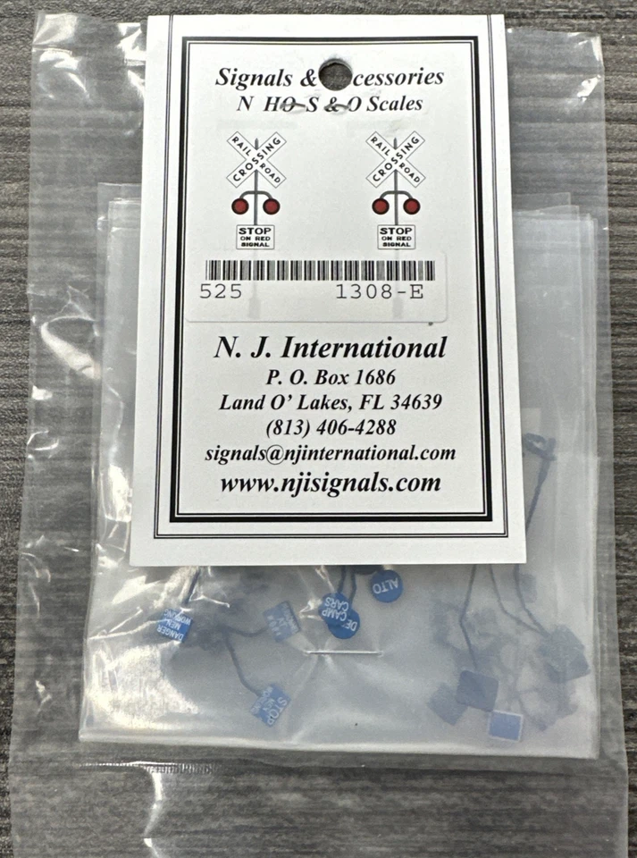 Conjunto de placas de segurança NJ International escala HO #1308 azul (conjunto de 18) HOn3, HOn30 NOS! - Imagem 3 de 4