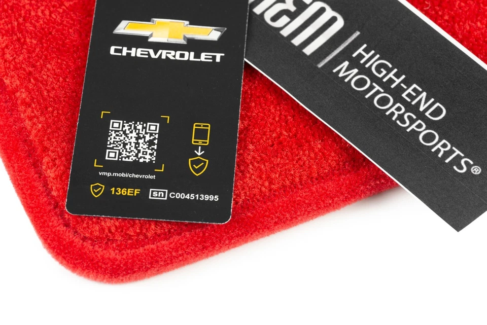 2007-2012 Corvette C6 Racing Flags Floor Mats Bright Red Premium 32oz UpGrade - Imagem 2 de 4