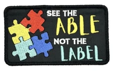 See The Able Not The Label Children’s Autism Awareness Patch Vintage Style Retro