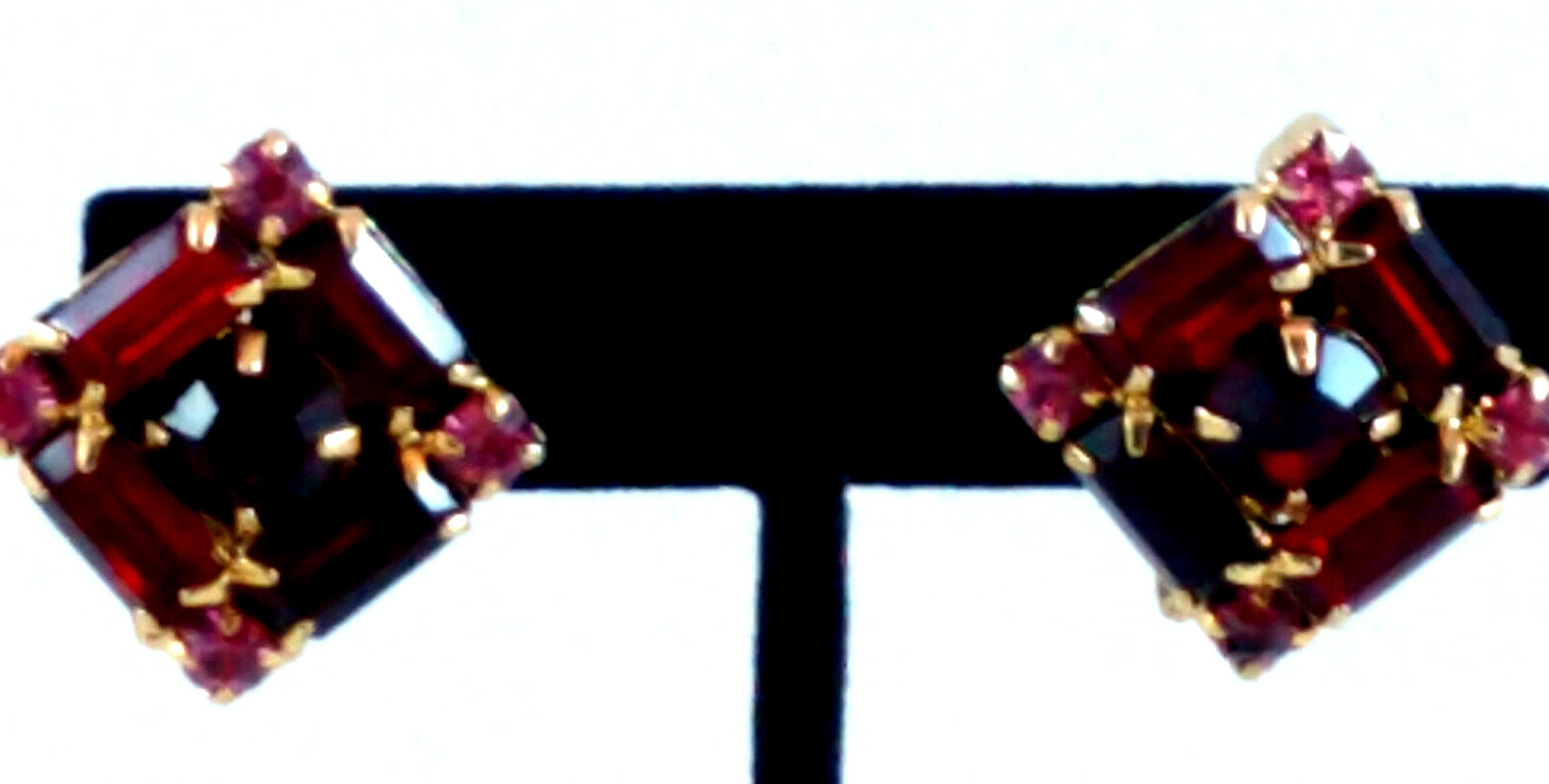 Gorgeous Designer Ruby Red Rhinestone Flower Broo… - image 7