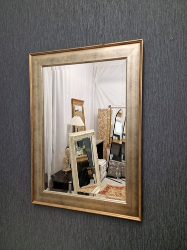 Antique Silver Gold 2 Tone Classic Wood Frame Mirror Bevelled 92x76cm -CLEARANCE - Picture 2 of 11
