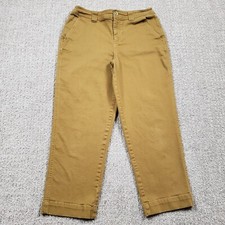 A New Day Pants Womens size 10 Green Canas Straight Crop Casual Fall Fashion