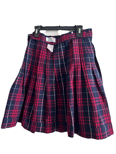 Flynn O'Hara Uniforms Girls' Wrap Around Kilt Skirt Navy Plaid See Measures - Picture 8 of 9
