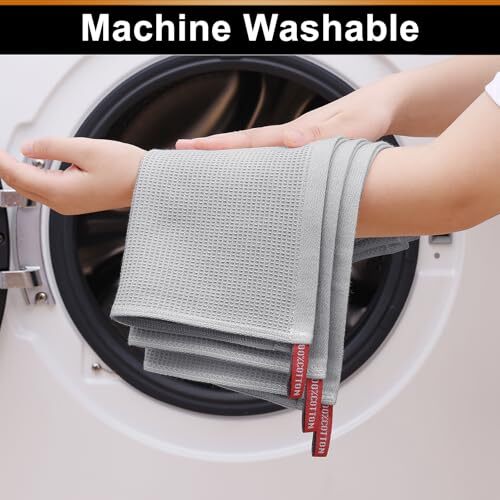 100% Cotton Dish Cloths - Waffle Weave Soft and Absorbent Dish Towels - 6 - Picture 5 of 7