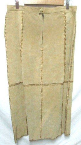 Selene Suede w/ Lace long midi skirt taupe lined NEW NWT Size Sz Medium Md M - Picture 12 of 12