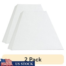 White Tapered Square Lampshade Hardback Spider Fitter Textured Light Shade New