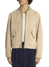 Ami Alexandre Mattiussi Mens Suede Bomber Jacket X-Large Champagne - NWT $1955