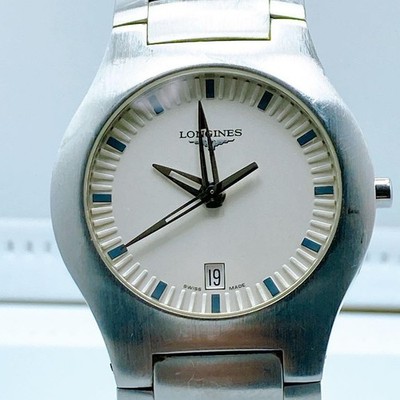 572 ロンジン　L3.617.4 オポジション　デイト　ラウンド　腕時計 Longines Opposition L3.617.4 Quartz Date White Dial Men's Watch