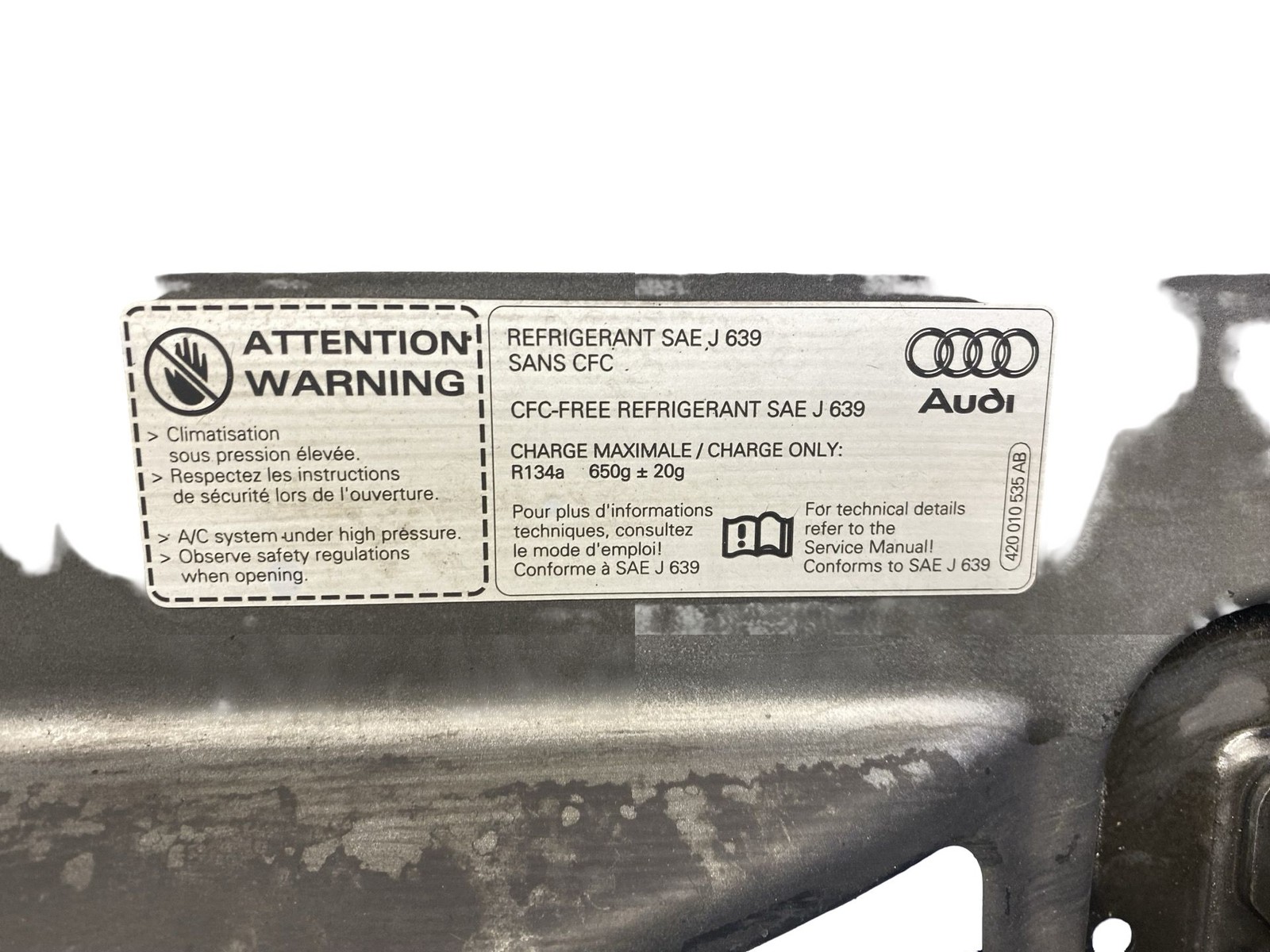 2008-2015 AUDI R8 TYPE 42 OEM REAR SPOILER MOTOR SUPPORT MOUNT 420827948B