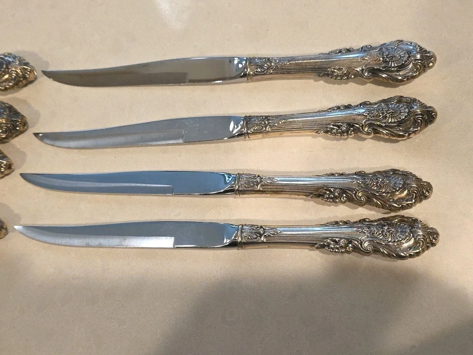 Sir Christopher Steak Knives Set of 8 Wallace Sterling Silver - Image 3 of 4