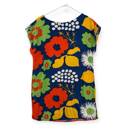 Marimekko For Target Tunic Dress Womens Medium Multicolor Floral Cap Sleeve