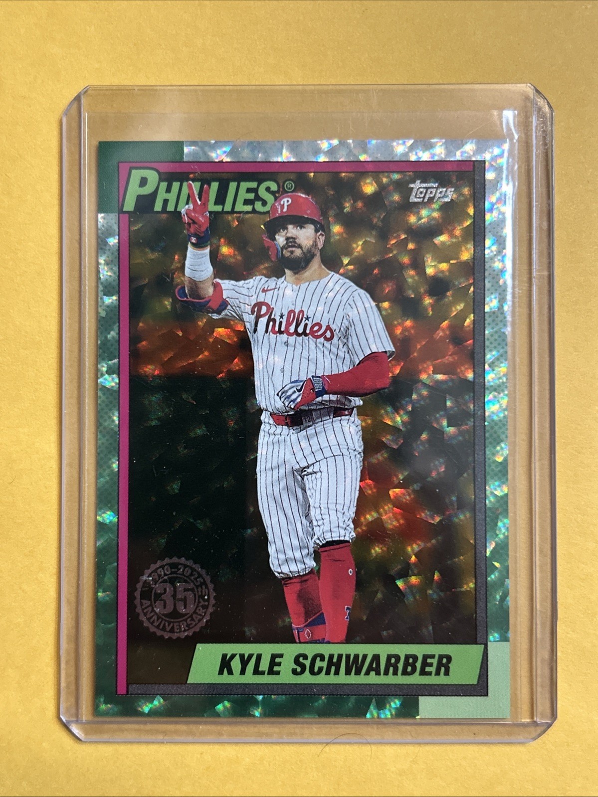 2025 Topps Series 1 - 1990 Topps Baseball Kyle Schwarber #T90-31 Gold /50