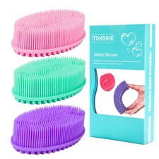 Silicone Body Scrubber Loofah Colors: Purple, Green, Pink, Purple/Green/Pink
