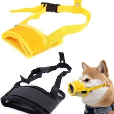 Dog Muzzle Mouth Cover Anti Bite Barking Chewing Mesh Mask fits Small Large Dogs