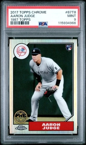 2017 Topps Chrome #87T8 1987 Topps Aaron Judge Rookie RC PSA 9 MINT Yankees