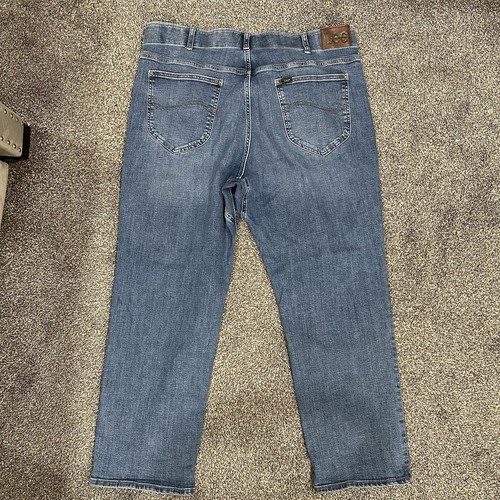 Lee Extreme Motion MVP Jeans Mens 44x30 Blue Denim Relaxed Fit Straight Leg - Picture 5 of 6