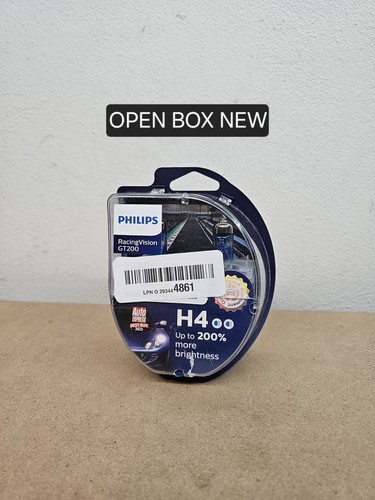 Philips H4 9003 RacingVision GT200 Headlight Halogen Bulbs 12342RGTS2 Pack of 2 - Picture 2 of 11