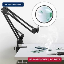 KIRKAS Magnifying Glass with Light and Stand, 12X 30X 20in Clamp Magnifier Adj