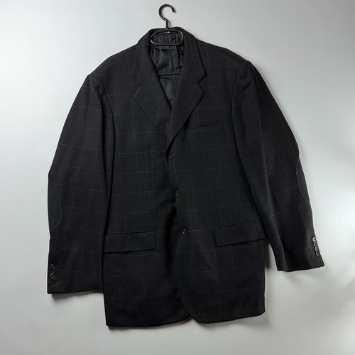Kiton Napoli 100% Cashmere Windowpane Black Blazer Archival L XL Made In Italy