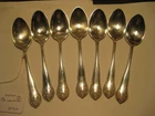 7 Antique Gorham Sterling Silver 5 3/4" Teaspoons Lancaster 147 Grams Dated Mono