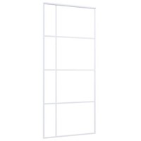 SchiebetüR Esg-Glas Und Aluminium 90X205 Cm Weiß