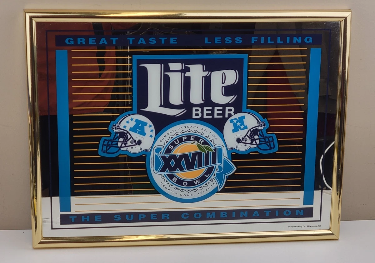 Super Bowl Mirror In Collectible Miller Signs & Tins for sale | eBay