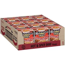 Maruchan Instant Lunch Ramen Noodles Hot Spicy Beef Flavor 2.25 Oz Pack of 12