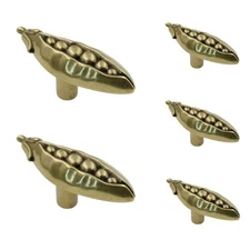 5 Pack Amerock BP9336-R1 Regency Brass 2 3/8" Pea Pod Cabinet Knobs Veggie'Z